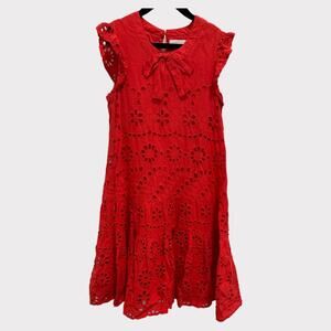 Zara Girls Eyelet Lace Dress SZ 9 EUC